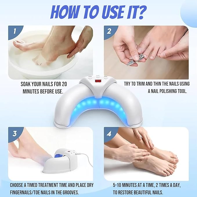 2025 New Nail-Fungus-Cleaning-Device for Multiple Toenails & Fingernails, Foldable Nail Fungus Light Device, Suitable for Discolored And Thickened Toenails, Easy to Use at Home