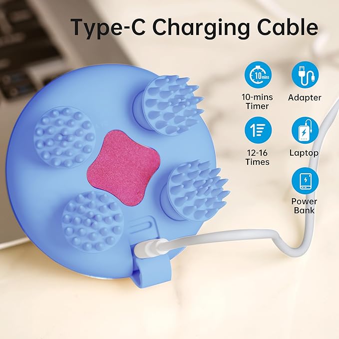 COMFIER Cordless Scalp Massager Hair Growth with 3 kneading Modes,Waterproof Head Massage with 8 Claws for Deep Cleansing,Body Cat Head Scratcher,Gift for Women