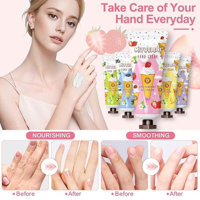 10 Pack Hand Cream Gift Set, Natural Plant Scents Moisturizing Hand Lotion, Gifts for Women, Birthday, Mother's Day, Valentine's Day, Christmas, Thank You Gifts，Travel Size 20ml