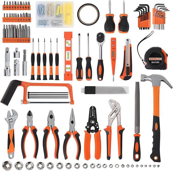 236 Piece Socket Wrench Auto Repair Tool Combination Package Mixed Tool Set, General Household Home Repair and Mechanic's Hand Tool Kit Set with Plastic Toolbox Storage Case