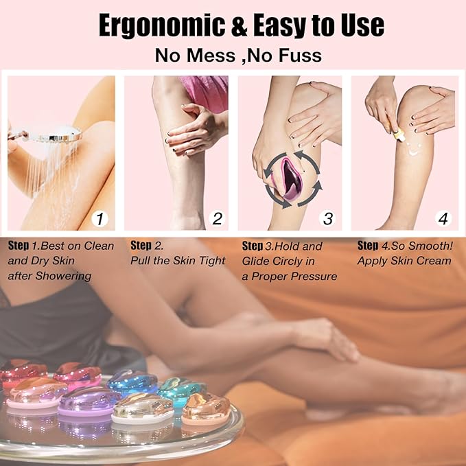 Crystal Hair Eraser,Upgrade Crystal Hair Remover,Physical Nano Glass Hair Removal Device,Painless Epilator and Exfoliator Without Shaver for Quick Soft Silky Skin(Hot Pink)