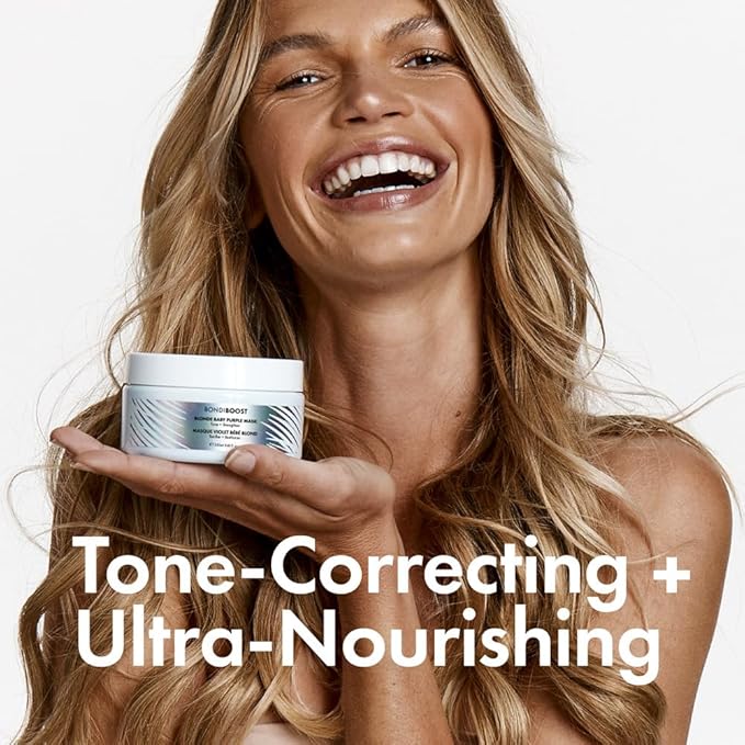 BONDIBOOST Blonde Baby Purple Mask [8.45 fl oz], Hair Treatment for Toning + Nourishing Blonde Hair, Brightening + Hydrating Toner + Color Repair Mask Reduces Yellow Hue, Sulfate Free Formula