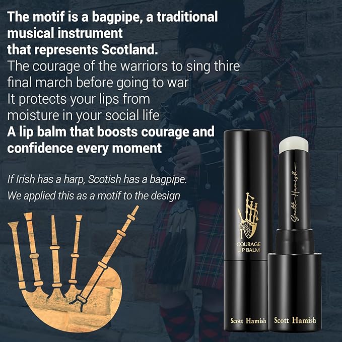 Courage Lip Balm – Hydrating Lip Balm for Men - Shea Butter & Cica to Moisturize & Soothe Dry, Chapped Lips – Anti Aging Lip Moisturizer and Improve Softness of Lips, 0.12oz.