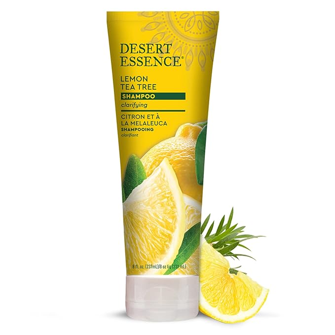 Desert Essence Lemon Tea Tree Shampoo - 8 Fl Ounce - Removes Excess Oil - Revitalizes Scalp - Strengthens & Protects Hair - Maca Root Extract - Soft, Smooth & More Manageable