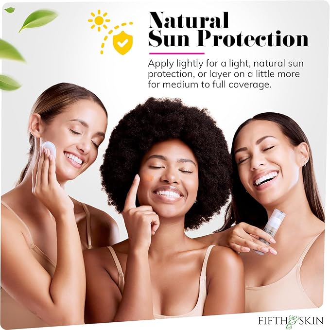 Fifth & Skin: Better’n Ur Skin Liquid Foundation (RICH TAN) - Natural, Organic, Vegan, Cruelty-Free - Gluten-Free Beauty with Buildable Coverage and Palm-Free Luxury - 1 oz