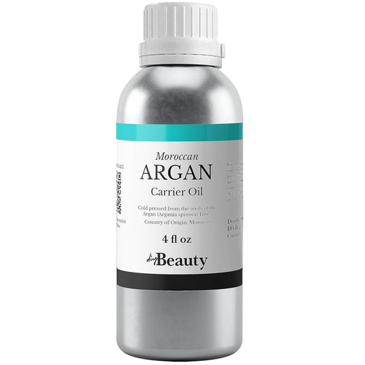 Bulk Argan Oil - 4 Fl Oz Large Size Bottle - Natural, Cold Pressed, 100 Percent Pure Argan Oil for Homemade Hair, Face and Skin Products - Light Aceite de Argan Carrier Oil