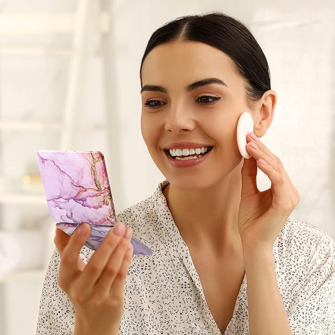 Cindeer 20 Pcs Compact Mirror Bulk Small Purse Portable Pocket Hand Double Sided Magnifying Makeup Mirror Square with 2X 1x Magnification for Girls Woman Mother Travel