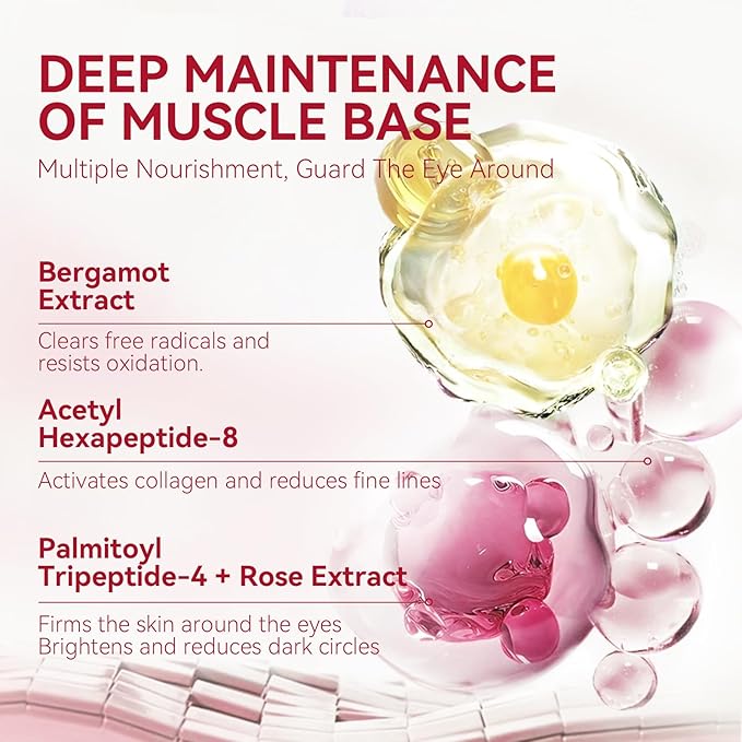 BREYLEE Rose Eye Mask– 60 Pcs, Under Eye Patches, Patches For Puffy Eyes,Hydrates, Improves And Firms The Eye Area, Suitable For Both Women And Men.