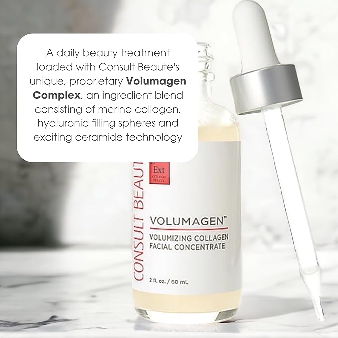 Consult Beaute Volumagen - Collagen Anti-Aging Serum for the Face - Hyaluronic Acid - Skin Nourishing & Plumping - Hydrates and Temporarily Fills for Smoother, Bouncy Skin - 2 Oz. Duo (2 Piece Set)