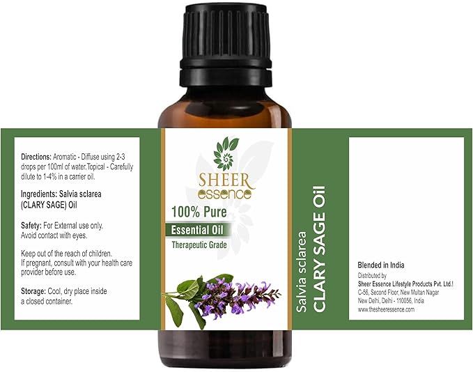 Clary Sage Oil -(Salvia Sclarea)- Essential Oil 100% Pure Natural Undiluted Uncut Therapeutic Grade Oil 16.90 Fl.OZ