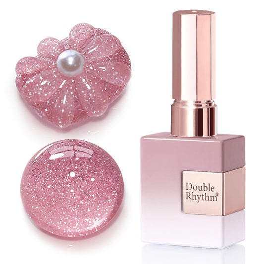 Double Rhythm 0.5Oz Glitter Gel Polish Shimmer Reflective Color for Nail Art Salon DIY Soak Off 15ml Nail Lamp Gel Polish at Home (Light Pink-B1174)