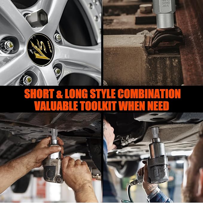 12Pcs Bolt Extractor Set, Easy Out Deep Bolt Extractor Kit for Stripped Broken Rounded Bolts Lug Nut Spark Plugs Stud Remove, Bolt Extractor Socket Set with Adapters