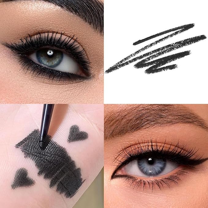 10PCS Automatic Waterproof Inner Eyeliner, Eyeshadow & Eyebrow Pencil – Multi-Use Cream Pen for Liner, Shadow & Brows (6*Black+4*Brown)