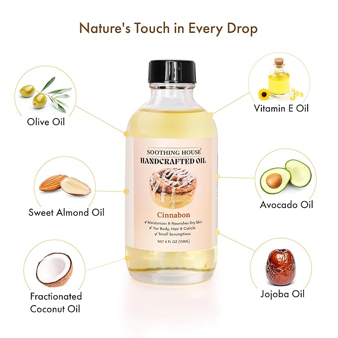 Cinnabon Body Oil - Moisturizing Body Oil for Soft, Smooth, Radiant Glowing Skin (4 fl oz)