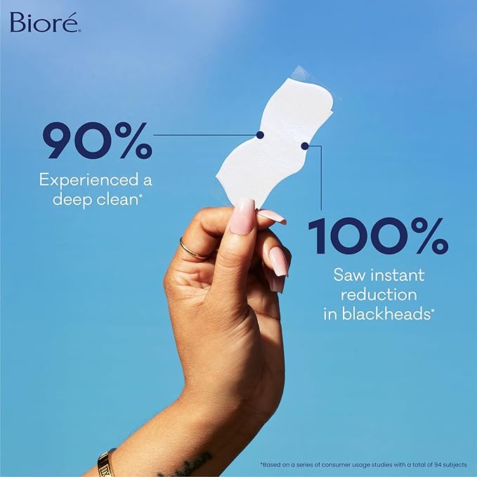 Bioré Original Blackhead Remover Strips, Deep Cleansing Nose Strips With Instant Pore Unclogging, Features C-Bond Technology, Oil-Free, Non-Comedogenic Use, 14 Count