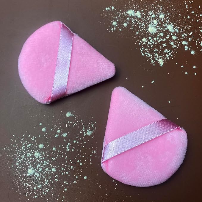 9 Pcs Pink Triangle Powder Puff Makeup Puff:Powder Puff Face Triangle for Loose Powder Cosmetic Foundation Makeup Sponge Beauty Blender