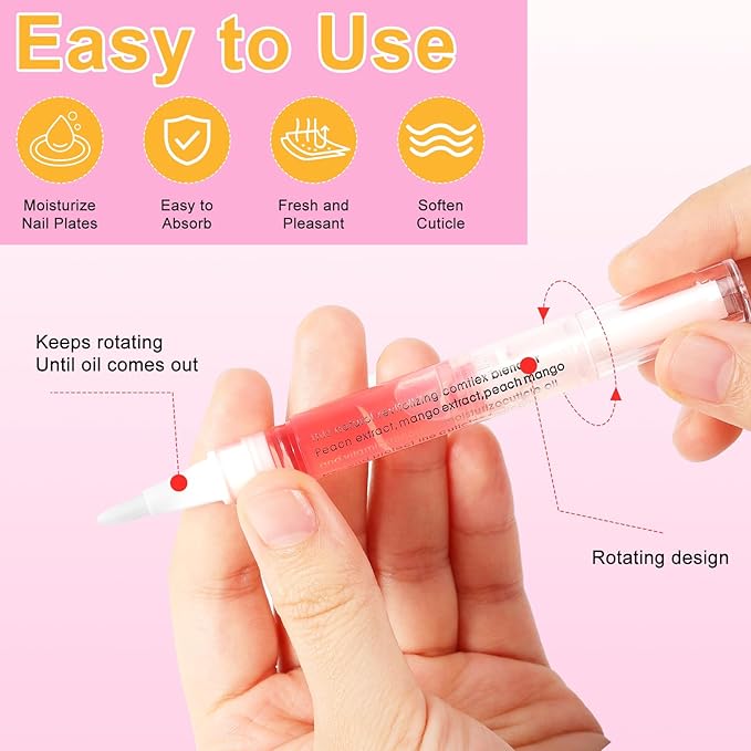 15 Pcs Cuticle Oil Pens, Nail Oil Treatment with Soft Brush, Nail Cuticle Revitalizer Repair Pen