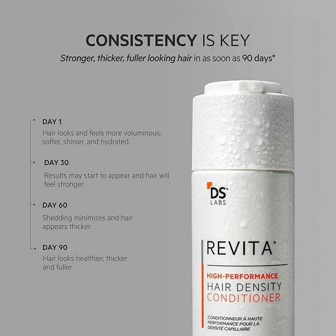 DS Labs Revita Conditioner - High-Performance Hair Density Conditioner, Strengthening, Thickening & Volumizing, Fuller, Healthier-Looking Hair, Sulfate & Silicone Free, For Men & Women, 205mL
