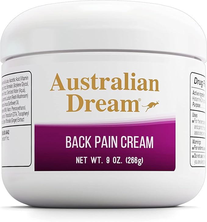 Australian Dream Back Pain Cream - Soothing, Non-Greasy Muscle Pain Relief Cream - Good for Neck, Back, Body, or Muscle Aches - 9 oz Jar