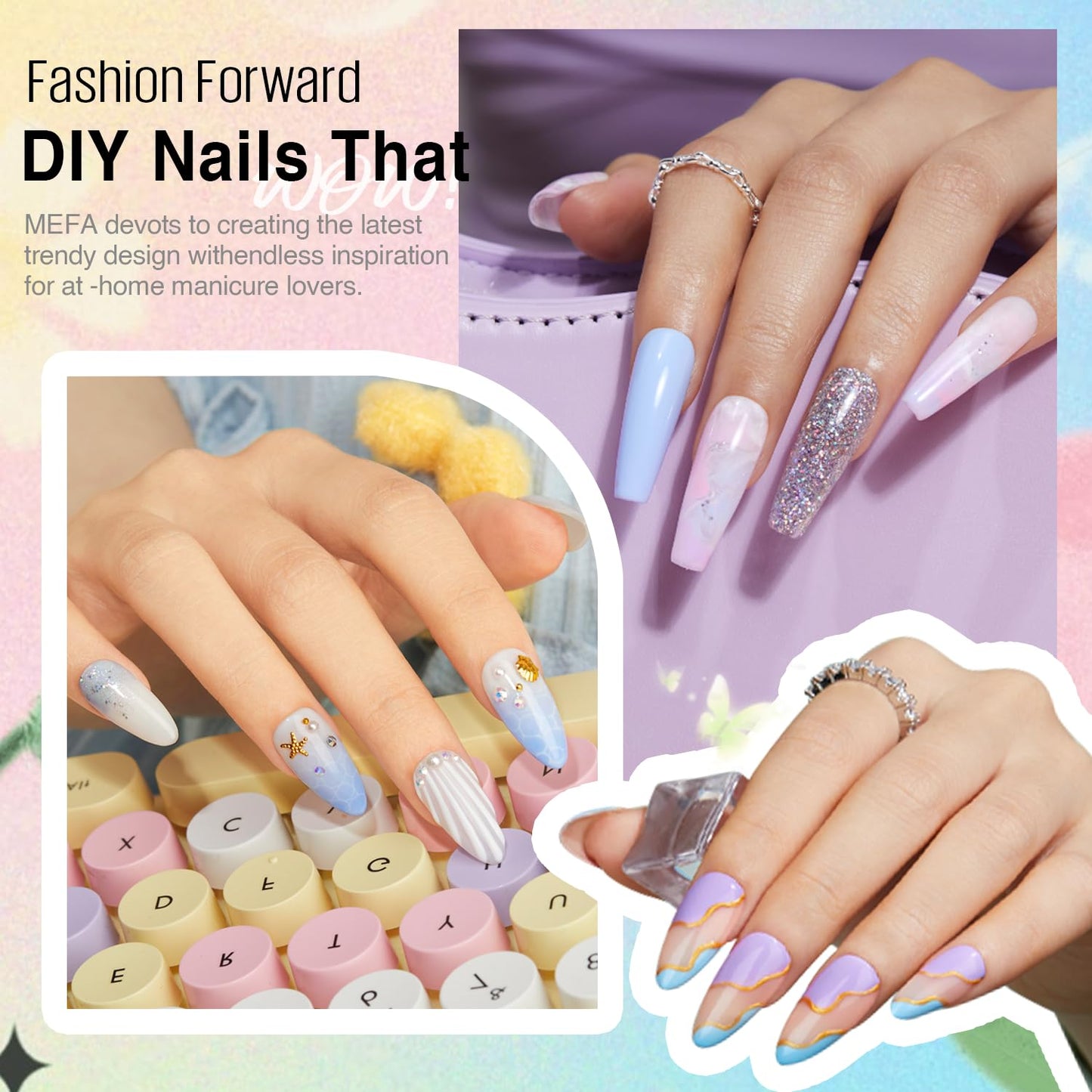 MEFA Gel Nail Polish Set, 23 Pcs Burgundy Red Brown Gel Polish Set Collection Summer Neon Classic Orange Black Navy Blue Glitter Nail Polish Starter Set with Glossy & Matte Top Base Coat Nail Art Gift