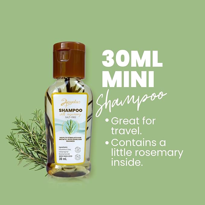 ANYELUZ Kit Duo Rosemary Shampoo + Mini Travel Size, With Onion Extract, Hyaluronic Acid and Rosemary
