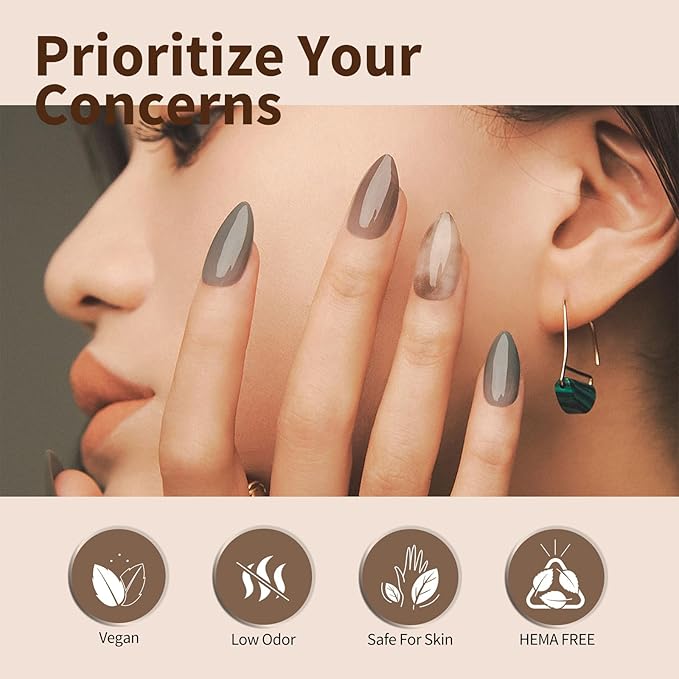 CANNI 30Pcs 9ML Hema-free Gel Nail Polish Set,Nude Brown Red Glitter Gold Gel Polish Kit Soak Off LED Nail Gel Polish Set Nail Art Starter Manicure Salon DIY at Home