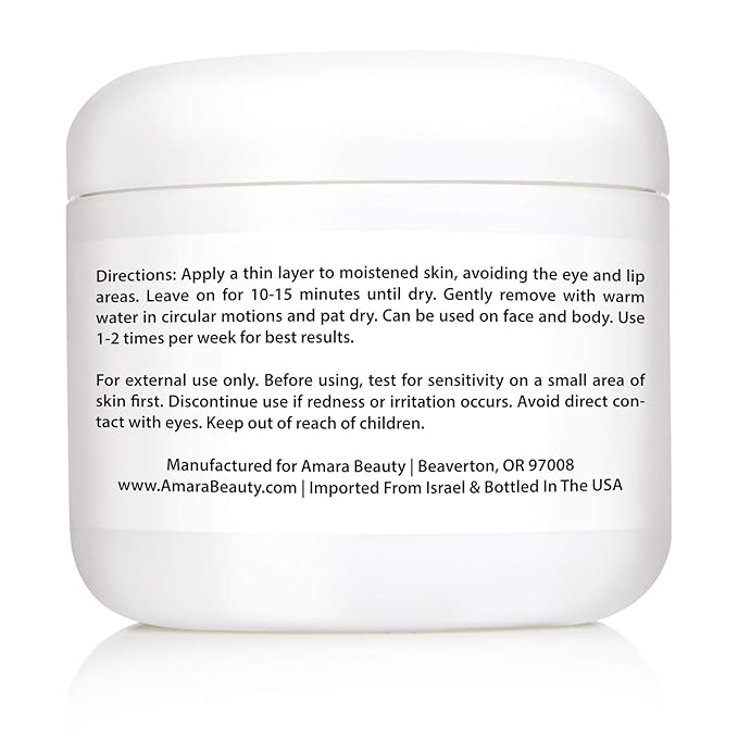 Amara Beauty Dead Sea Mud Mask for Face & Body - Pure Mud with No Fillers Detoxifies & Restores Healthy Skin - 8 oz.