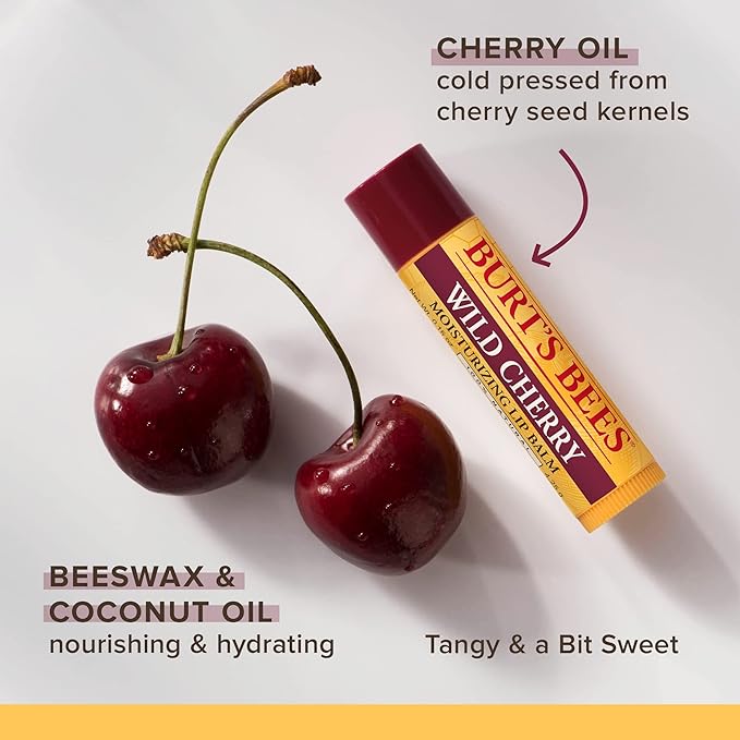 Burt's Bees Moisturizing Lip Balm, Wild Cherry, 0.15 Ounce