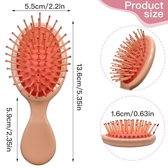 56 Pieces Mini Wet Hair Brush Bulk Small Pocket Hair Brush Set Travel Detangler Hair Brush Mini Soft Bristles Detangling Brush for Most Hair Type Wet Dry Hair, Multicolor