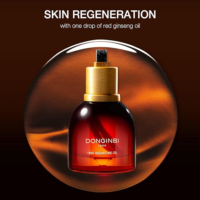 Donginbi 1899 Signature Oil - Face Oil for Women with Red Ginseng Extraction Technology, Jojoba Seed Oil & Sweet Almond Oil, Korean Skin Care, 0.88 floz / 25ml