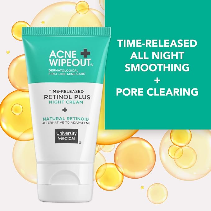 Acne Wipeout Clinical Acne System Kit - Combination Therapy Acne Treatment - Clear Pore Oil-free Cleanser, Retinol Plus Night Cream and All Day Breakout Control Acne Cream