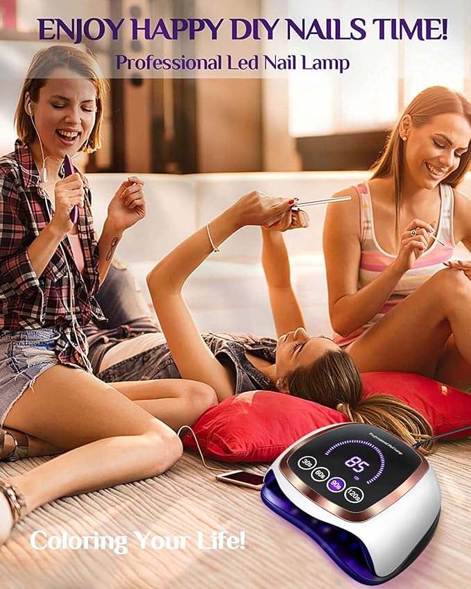 UV LED Nail Lamp, Gugusure Upgrade 180W Nail Dryer for Gel Polish with LCD Display, Auto Sensor and 4 Timer Settings, Professional Curing Lamp Light with 42 Beads for Salon and Home