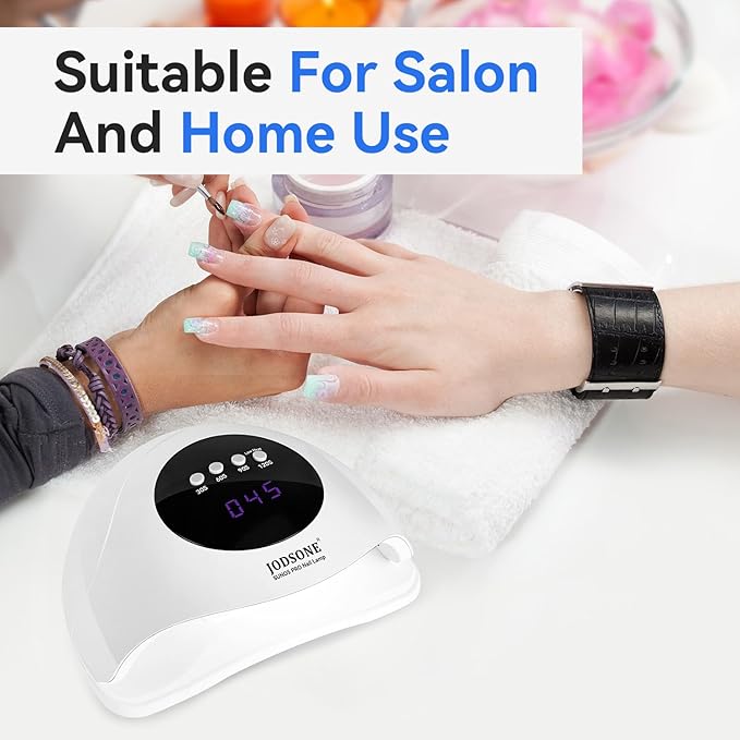 JODSONE U V LED Nail Lamp Professional Cure Auto Sensor and 4 Timer Gel Nail Lamp White