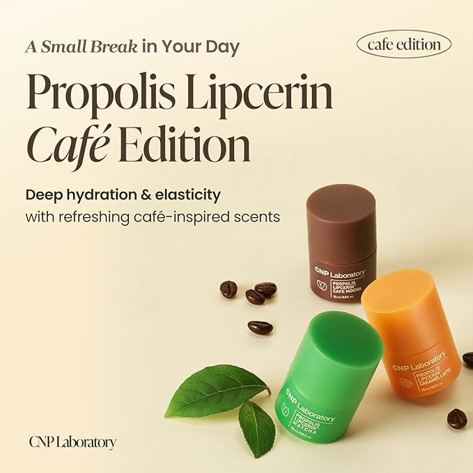 CNP Honey Lip Butter - Propolis Lipcerin™ 06 Caramel Latte, Café Edition, Hydrating Overnight Manuka Lip Balm & Mask, 12hrs Long-lasting Moisture, Gifts for Women, Korean Skin Care, 0.5 fl.oz.
