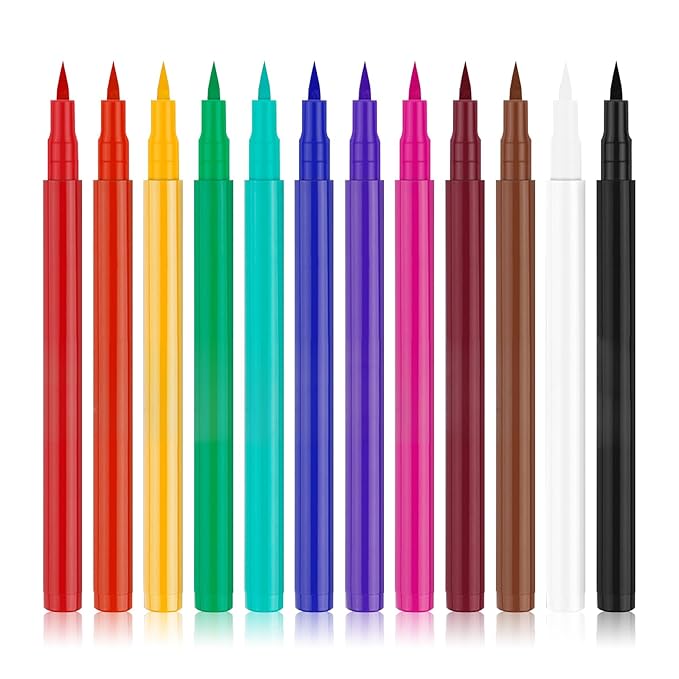 12 PCS Eyeliner Pencils,Professional Long Lasting Waterproof Makeup Pencils,Highly Pigmented Inner Corner Eye Highlighter Eyeliner Pencil Eye Liner Pen Sets for Women