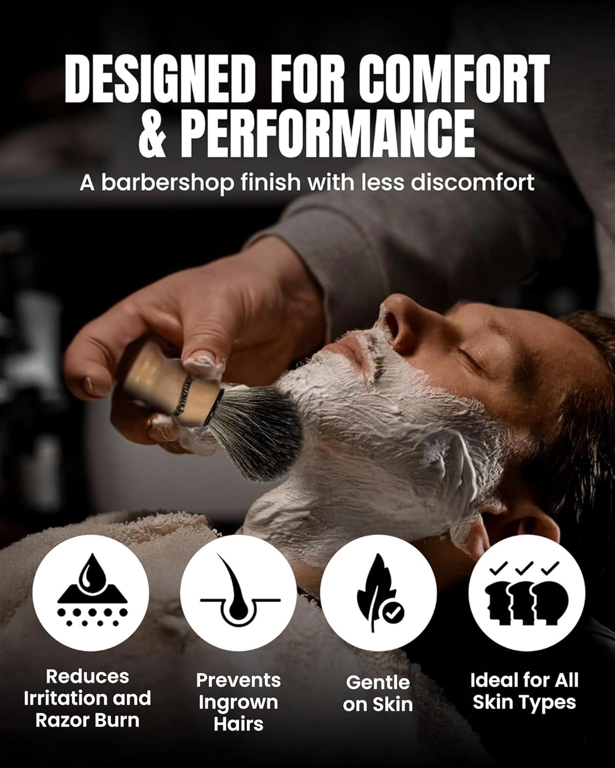 Complete Shaving Brush Kit – Old Fashion Shaving Kit for Men, Includes Shave Brush, Shave Bowl, Shave Soap & Stand, Vintage Wet Shave Mug, Barber-Style 4-Piece Gift Set