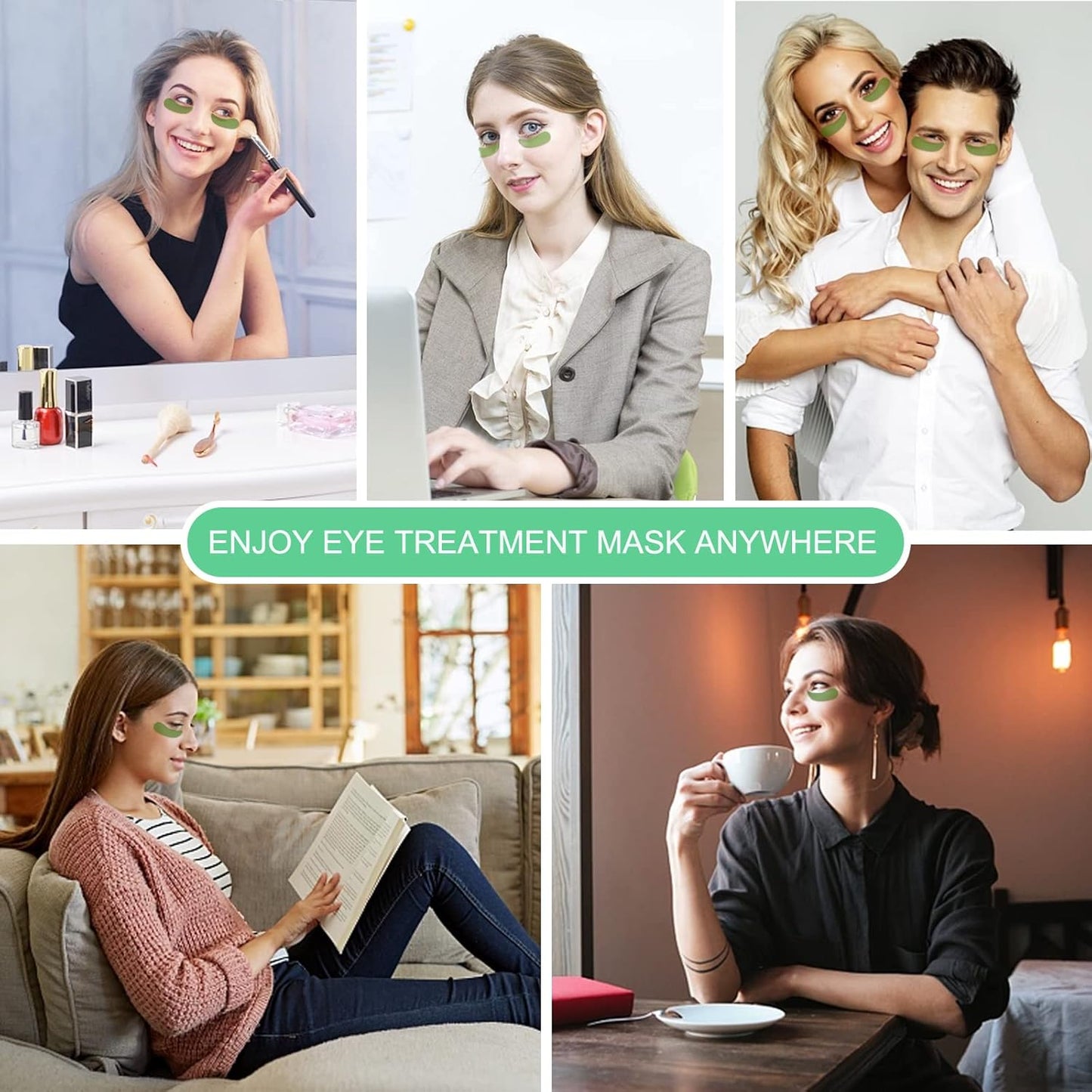 Aloe Vera Eye Mask, 60 Pcs Under Eye Patches, Eye Treatment Mask for Under Eye Bags, Dark Circles, Puffy Eyes, Fine Lines, Anti-Aging and Anti-Wrinkle, Hydrating Eye Mask Skincare