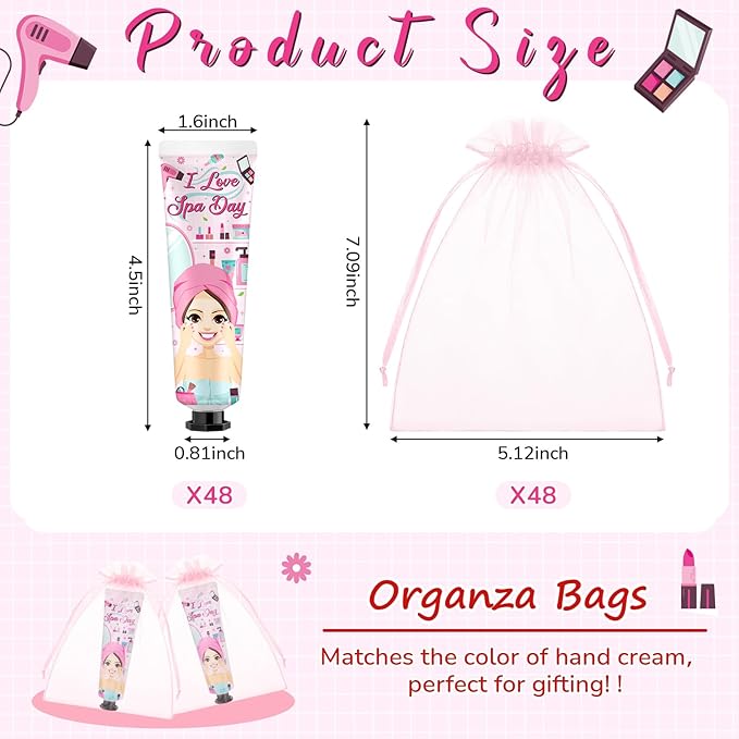 48 Sets Spa Hand Cream Gifts Bulk Baby Shower Hand Cream Travel Size Lotion Bulk Fall Thanksgiving Party Supplies Favors Birthday Wedding for Guest