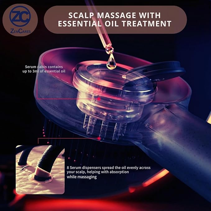 3 in 1 Hair Scalp Massager & Oil Applicator for Hair Growth, Electric Hair Brush with Oil Dispenser, Scalp Massager. (Red)