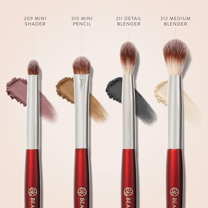 BK BEAUTY - CORE LINE EXTENSION EYE SET (4PC) - Professional Eyeshadow Brush Set for Precise Makeup Placement & Blending | Premium Eye Makeup Brushes for Flawless Application