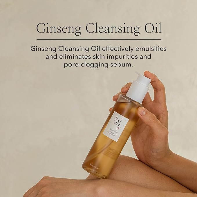 Beauty of Joseon Ginseng Cleansing Oil Waterproof Makeup Remover for Sensitive, Acne-Prone Facial Skin. Korean Skin Care for Men and Women, 210ml, 7.1 fl.oz