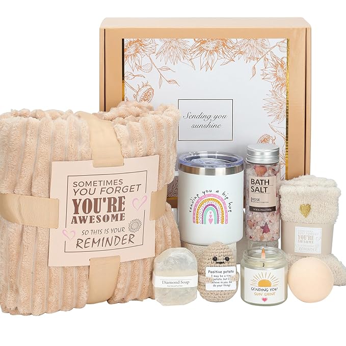 Care Package Gift Basket for Women - Get Well Soon, Sympathy, Self Care Spa Wellness Gifts Thinking of You for Mom, Wife, Friend, Grandma