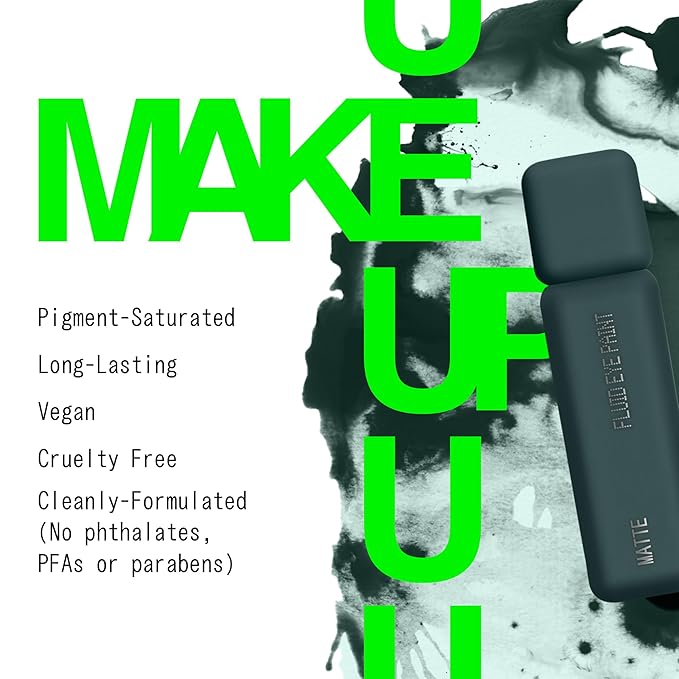 about-face Matte Fluid Eye Paint Smoke Signal – High-Pigment Liquid Eyeshadow, Long-Lasting, No-Budge Matte Finish, Vegan & Cruelty-Free (Deep Green)