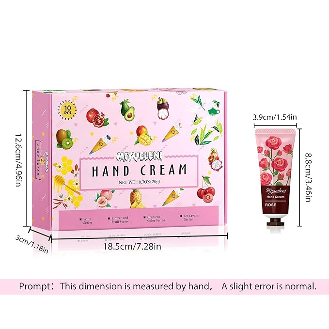 10 Pack Hand Cream Gift Set, Natural Plant Scents, Moisturizing Hand Lotion, Gifts for Women, Birthday, Mother's Day, Valentine's Day, Christmas, Thank you Gifts，Travel Size 20ml