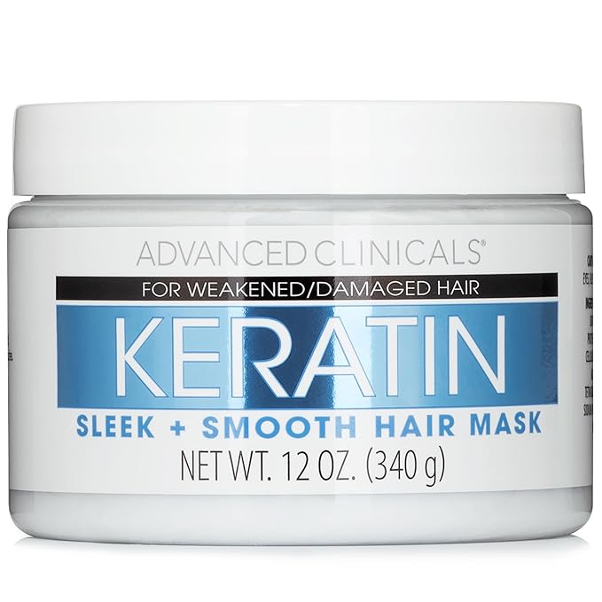 Advanced Clinicals Keratin Hair Mask Treatment, 12 Fl Oz - For Color Treated Hair, Detoxifying Keratin Conditioner To Strengthen Broken, Fortifying Hair Repair Mask With Shea Butter
