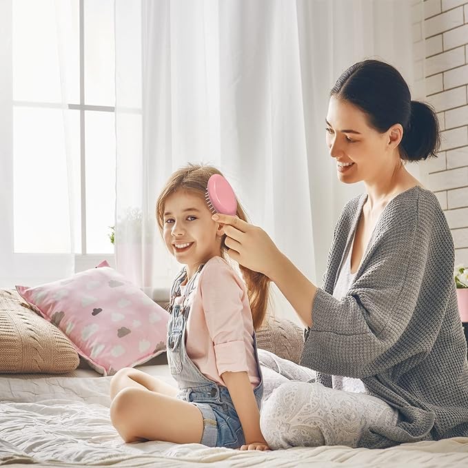 56 Pieces Mini Wet Hair Brush Bulk Small Pocket Hair Brush Set Travel Detangler Hair Brush Mini Soft Bristles Detangling Brush for Most Hair Type Wet Dry Hair, Multicolor