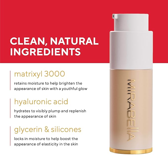 Mirabella Invincible For All HD Liquid Foundation - Anti-Aging Full Coverage Liquid Face Makeup - Moisturizing, Hydrating & Lightweight Foundation for All Skin Types (Tan T160)