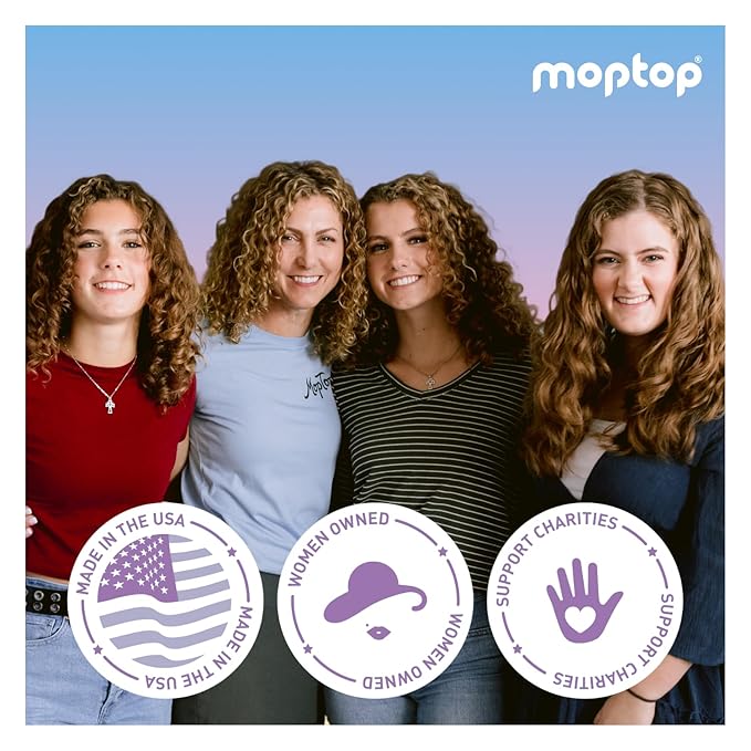 MopTop Daily Curly Hair Conditioner – Hair Moisturizer to Restore Dry, Damaged Hair & Reduce Frizz, Sulfate & Paraben Free Hair Care for All Hair Types – Wavy, Curly, Coily (Bamboo, 2pk)