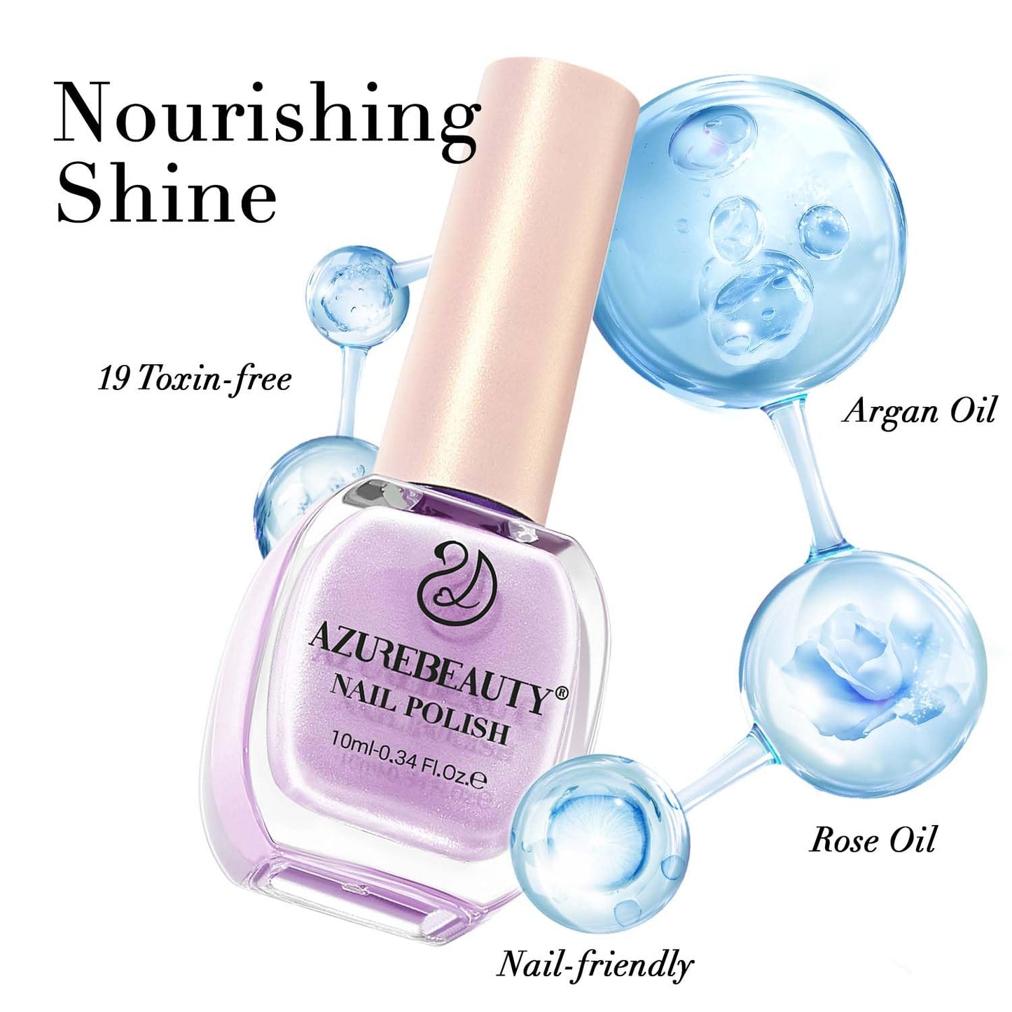 AZUREBEAUTY Dreamy Purple Nail Polish– Quick Dry, Long-Lasting, Natural Glossy Finish for DIY Manicure & Nail Art, Salon Quality, 10ml for Women