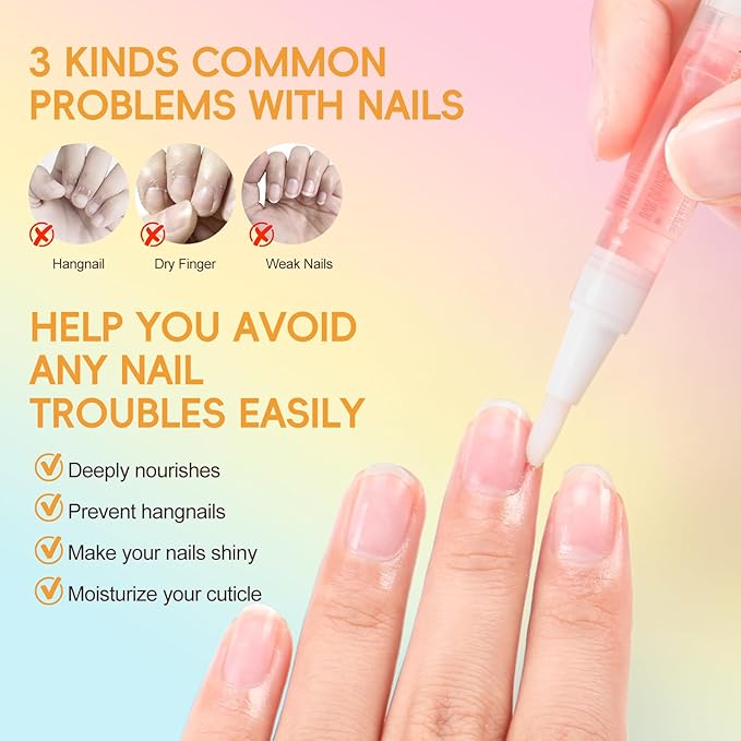 COSCELIA 16PC Cuticle Oil Pens for Nails Care Cuticle Oil Kit Moisturizer Nail Oil Tube Manicure Tools Set DIY at Home for Women